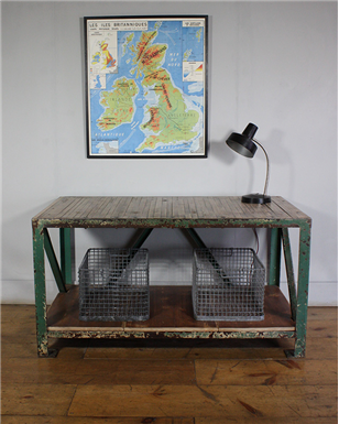 Green Industrial Worktable