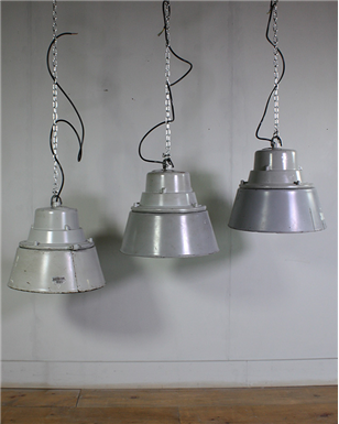 Industrial Grey Lights with Glass Shades