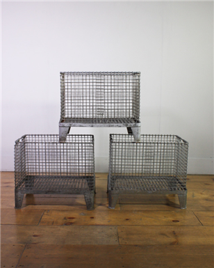 Large Metal Crates with Feet