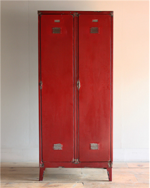 red metal lockers