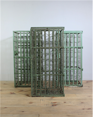 Green Metal Wine Cages.