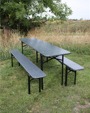 Grey German Beer Festival table and Bench sets  - Oktoberfest - (220cm)