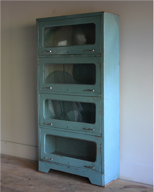 Blue Metal Display Cabinet