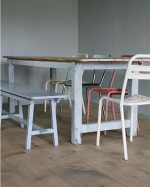 blue farmhouse table