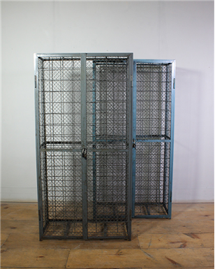 Grey and Blue Metal Wine Cages