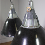 Glass Topped, Black Pendant Lights