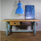 Blue Two Drawer Table
