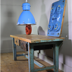 Blue Two Drawer Table