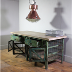 Green Distressed Meshed Workbench