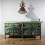 Green Distressed Meshed Workbench