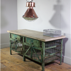 Green Distressed Meshed Workbench