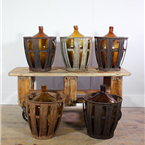 French Bottles in Metal Crates