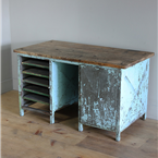 blue metal workbench