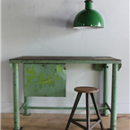 green metal workbench