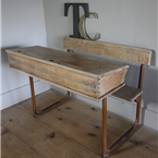 Double Wooden School desks